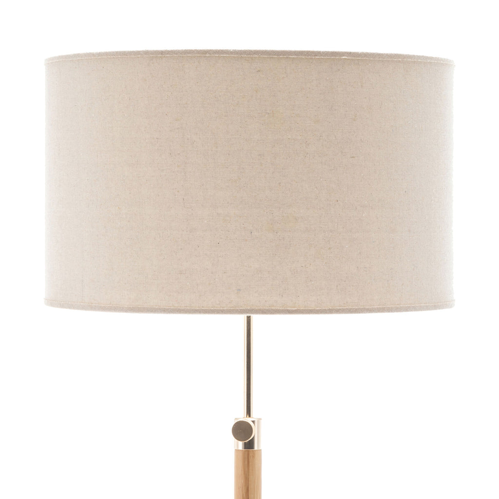 Adjustable Bamboo Tripod Floor Lamp with Table