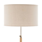 Adjustable Bamboo Tripod Floor Lamp with Table