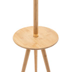 Adjustable Bamboo Tripod Floor Lamp with Table