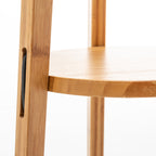 Large Bamboo Tripod Floor Lamp with Shelves