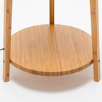 Large Bamboo Tripod Floor Lamp with Shelves