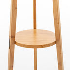 Large Bamboo Tripod Floor Lamp with Shelves