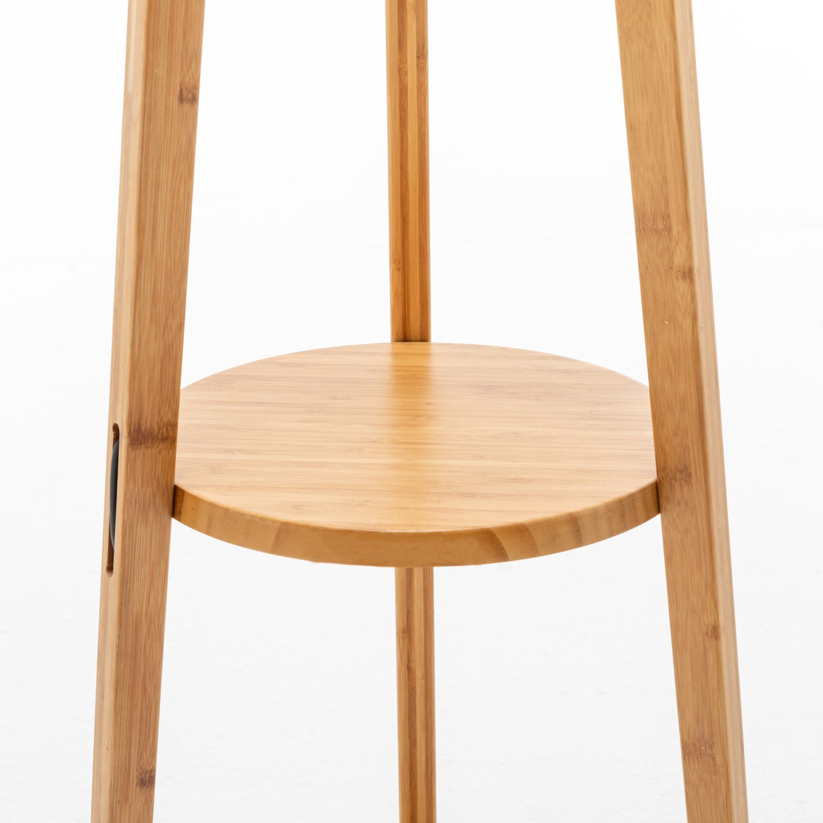 Large Bamboo Tripod Floor Lamp with Shelves