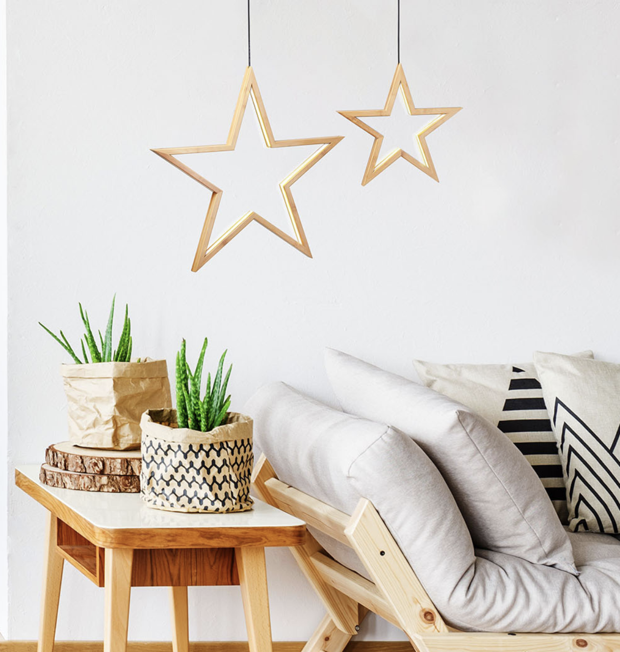 Ceiling Bamboo Star LED Pendant Lamp