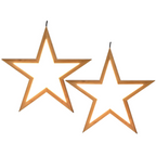 Large Bamboo Star LED Hanging Lamp Set