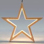 Large Bamboo Star LED Hanging Lamp Set