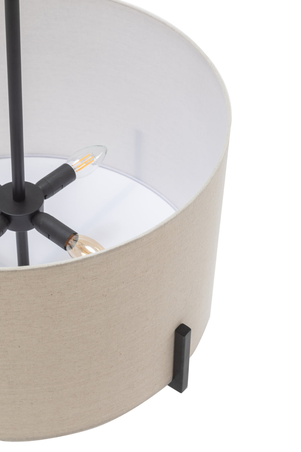 Modern Scandi Pendant Lamp with Linen Shade