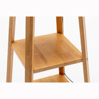 Natural Wood Floor Lamp with Shelves