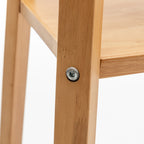 Natural Wood Floor Lamp with Shelves