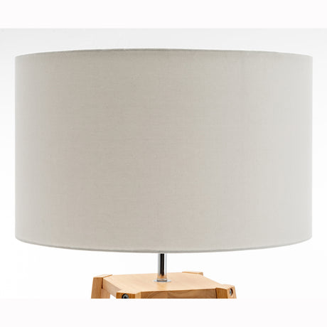 Natural Wood Floor Lamp with Shelves