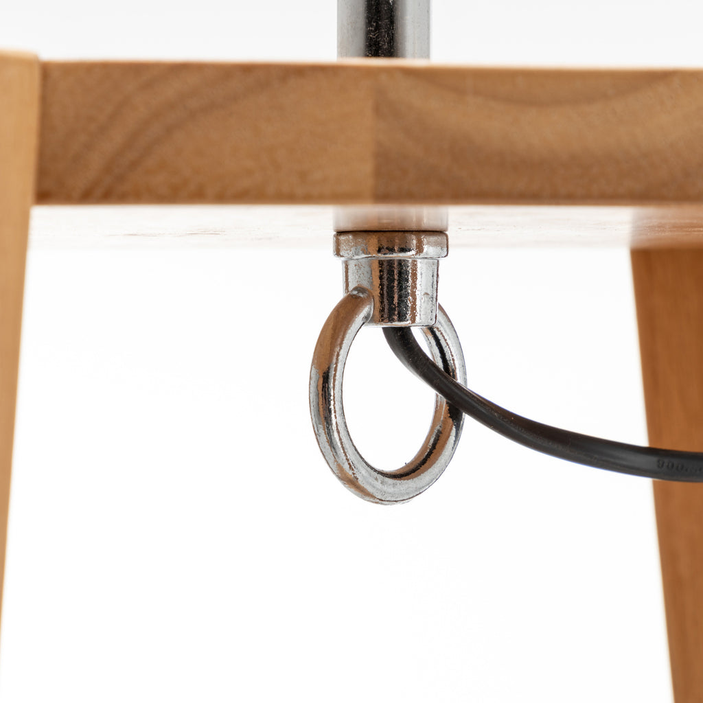 Natural Wood Floor Lamp with Shelves