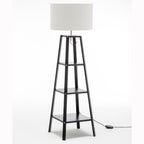 Elegant 3-Tier Natural Wood Floor Lamp