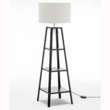 Elegant 3-Tier Natural Wood Floor Lamp