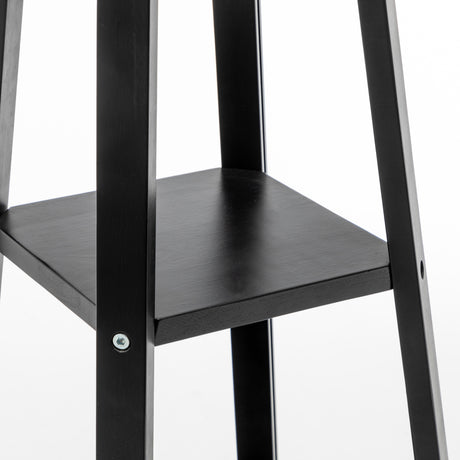 Elegant 3-Tier Natural Wood Floor Lamp