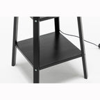 Elegant 3-Tier Natural Wood Floor Lamp