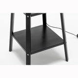 Elegant 3-Tier Natural Wood Floor Lamp