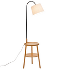 Tripod Floor Lamp with Shelf and USB Charger