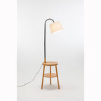 Tripod Floor Lamp with Shelf and USB Charger