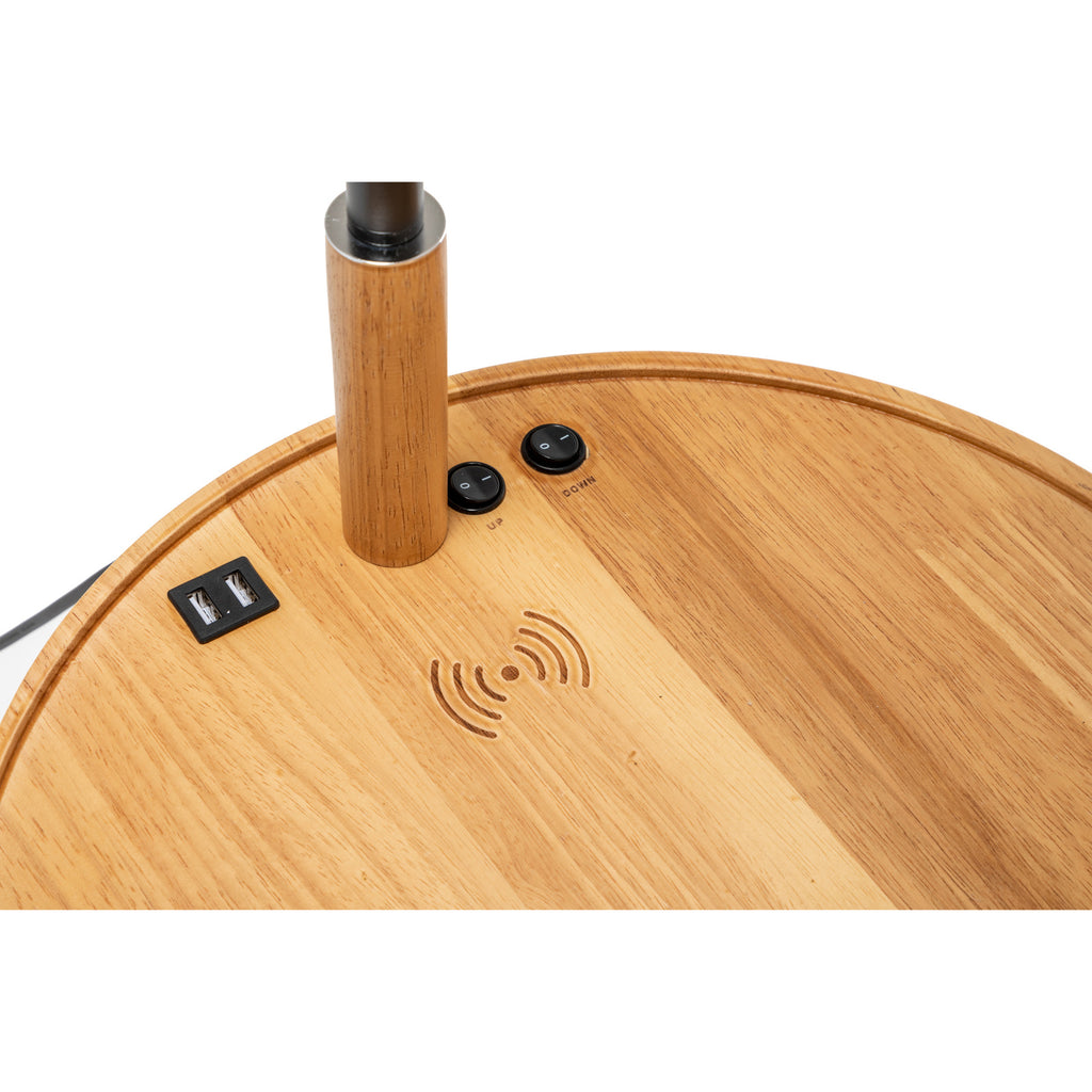 Tripod Floor Lamp with Shelf and USB Charger