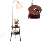 Tripod Floor Lamp with Storage and USB Charger