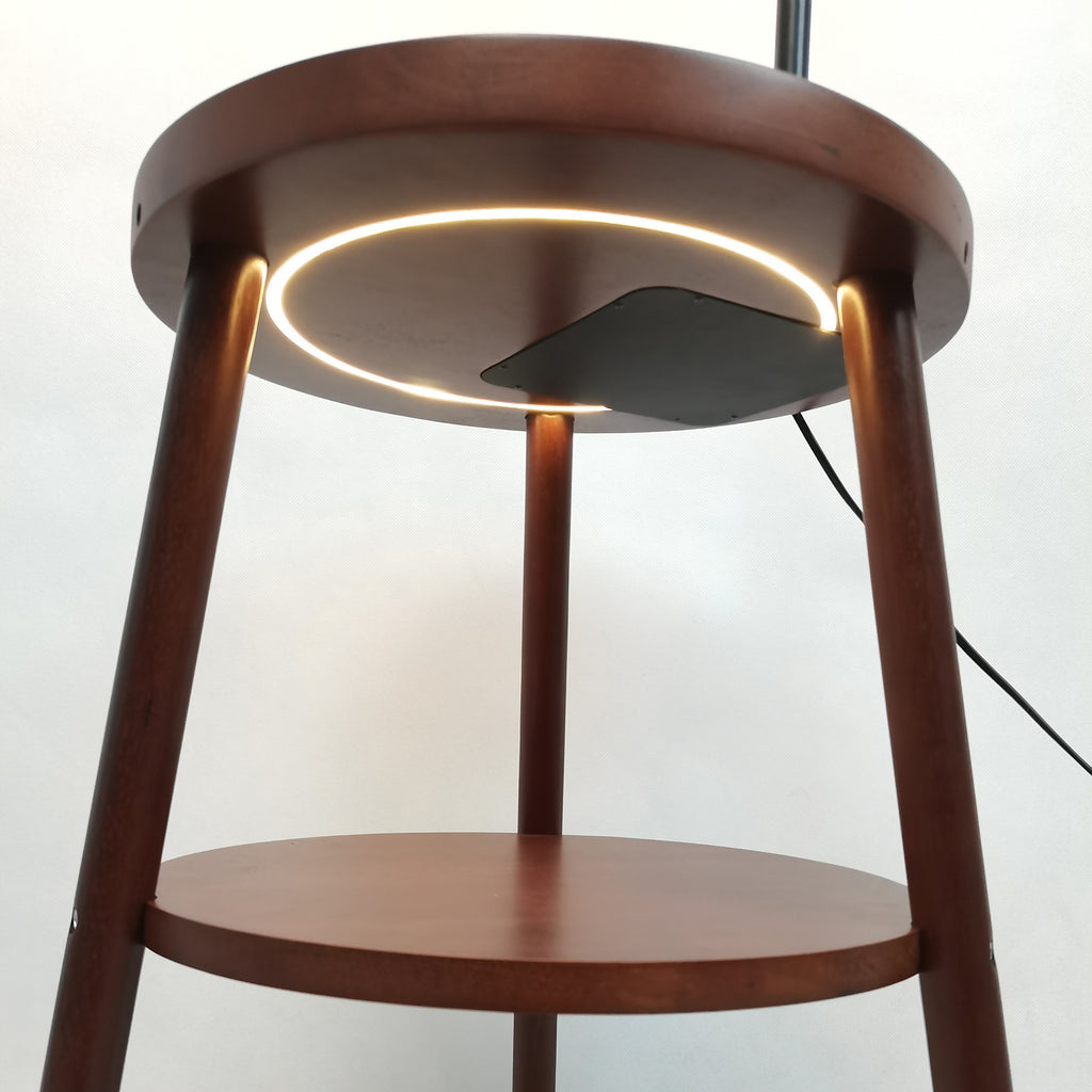 Tripod Floor Lamp with Storage and USB Charger