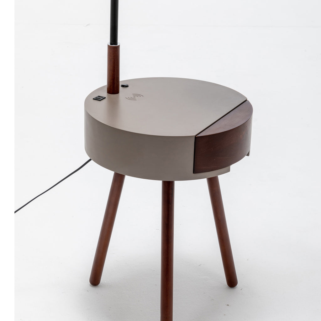 Elegant Tripod Lamp with Drawer and USB Charger