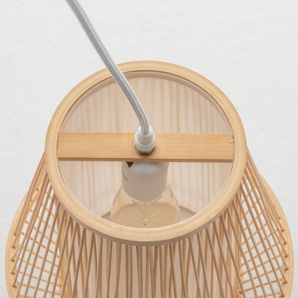 Natural Woven Bamboo Empire Pendant Lamp