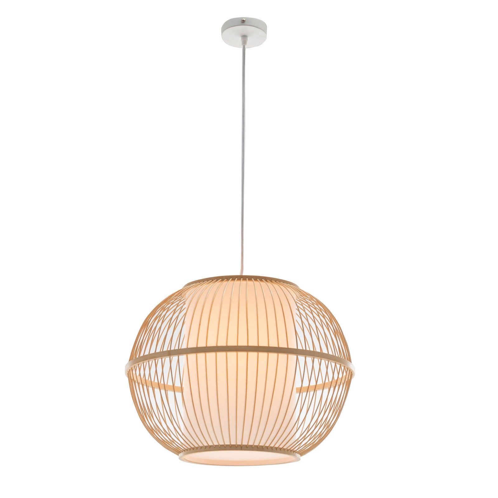 Natural Bamboo Sphere Pendant Lamp