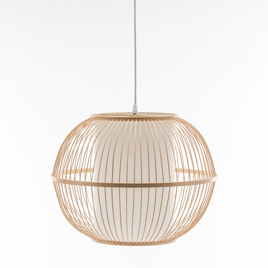 Natural Bamboo Sphere Pendant Lamp