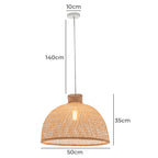 Natural Hand Woven Bamboo Dome Pendant Lamp