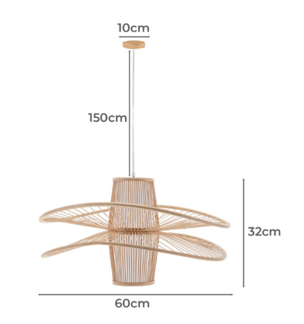 Elysian Breeze Double Bamboo Pendant Lamp