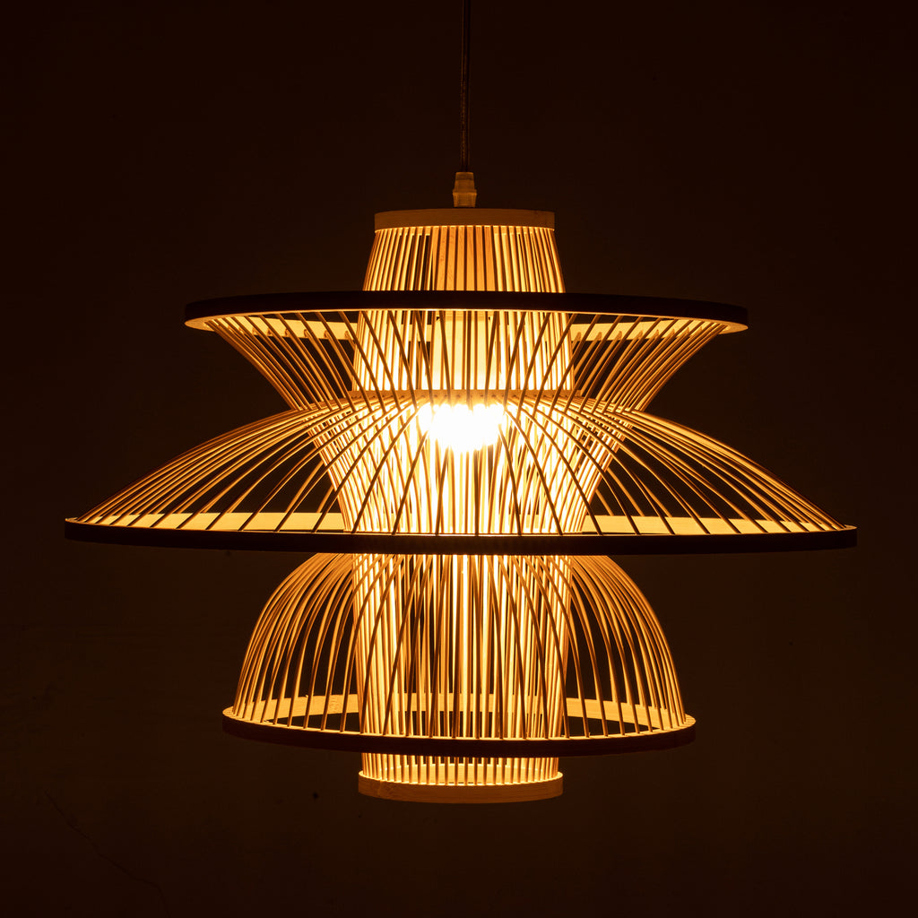 Aurora Hand-Woven Bamboo 3-Layer Pendant Lamp
