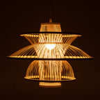 Aurora Hand-Woven Bamboo 3-Layer Pendant Lamp