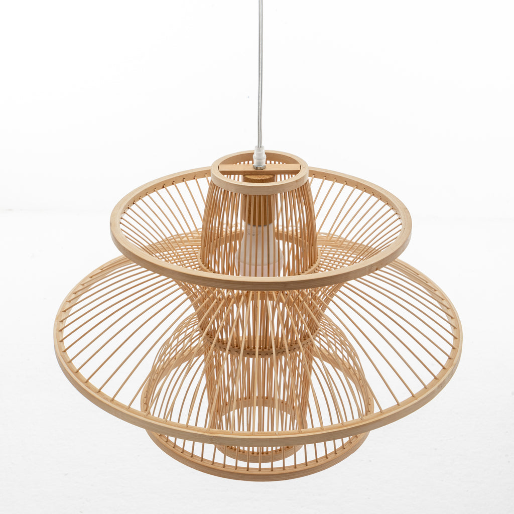 Aurora Hand-Woven Bamboo 3-Layer Pendant Lamp