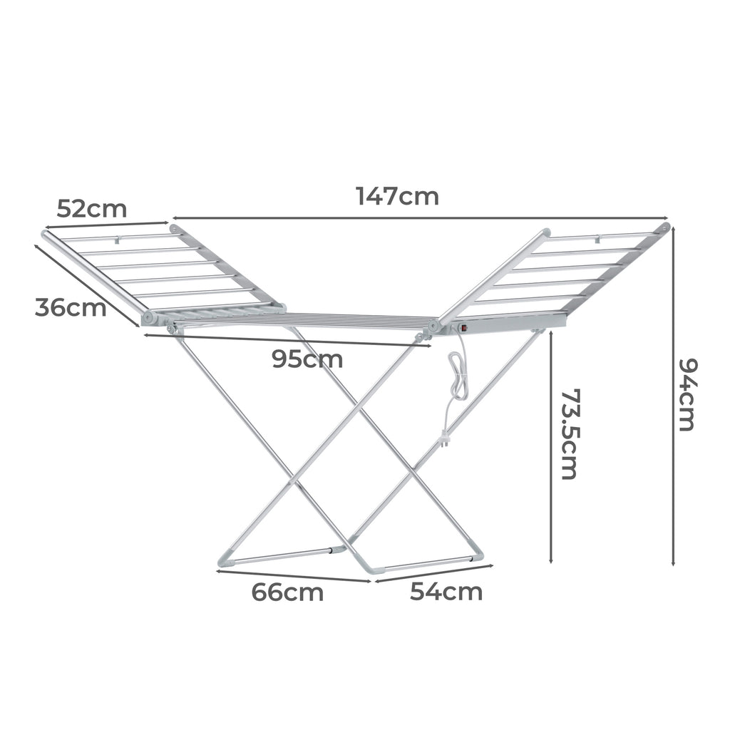 Electric Heated Folding Clothes Dryer Rack