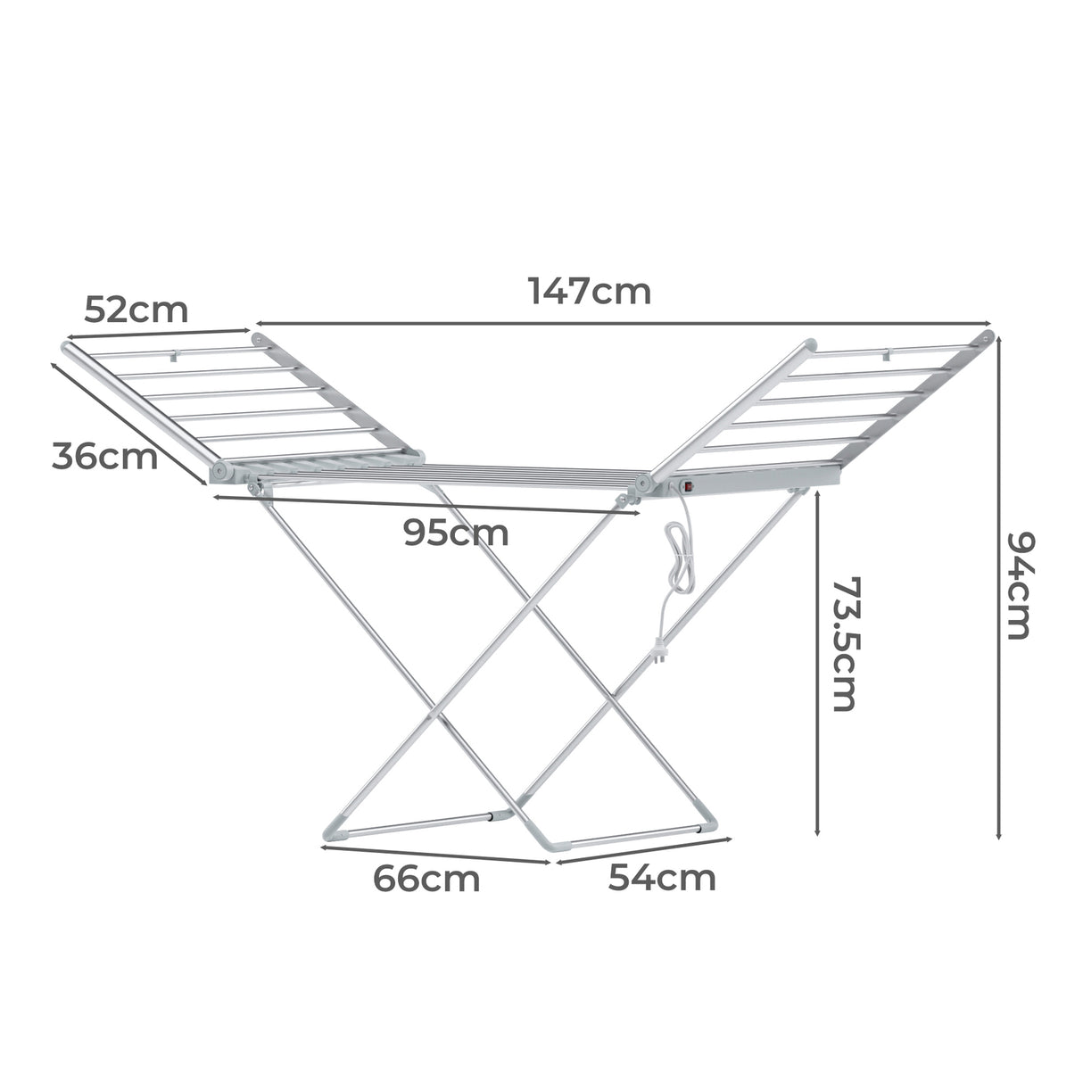 Electric Heated Folding Clothes Dryer Rack