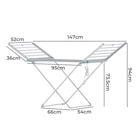 Electric Heated Folding Clothes Dryer Rack