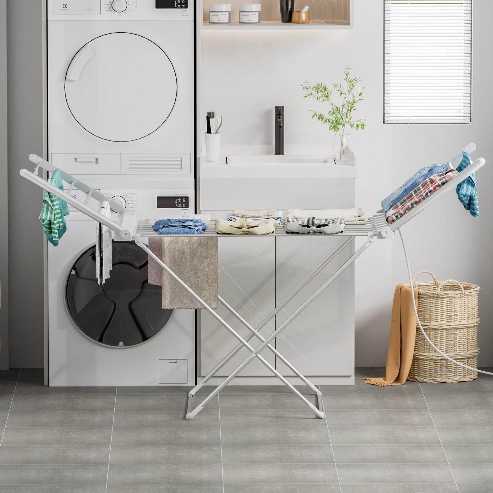 Electric Heated Folding Clothes Dryer Rack