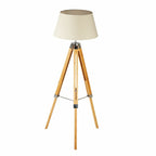 Large Tripod Floor Lamp with Linen Shade