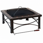 30-Inch Square Slate Tile Fire Pit
