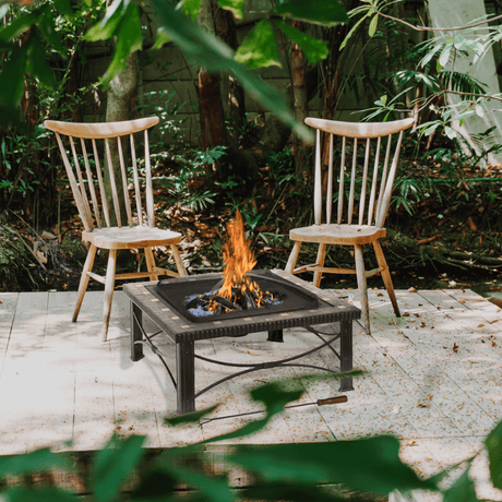 30-Inch Square Slate Tile Fire Pit