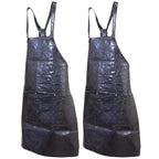 2x Pierre Cardin Professional Leather Apron Butcher Woodwork Barber Chef - Black