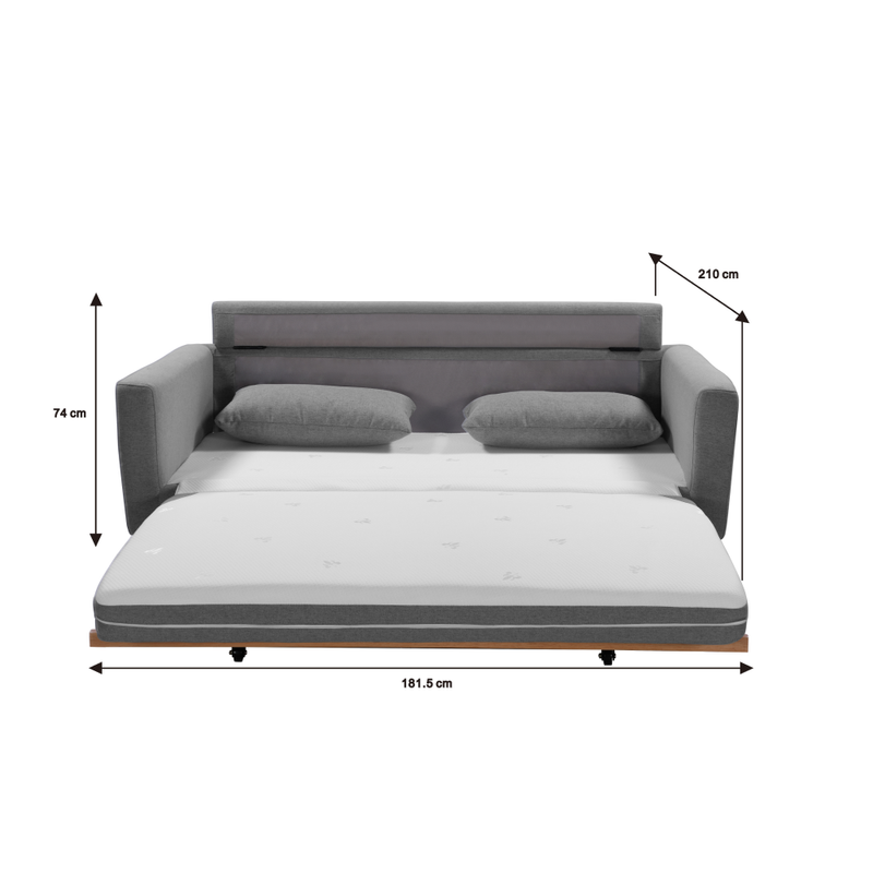SHASA Grey Celadon 2 Seater Sofa Bed