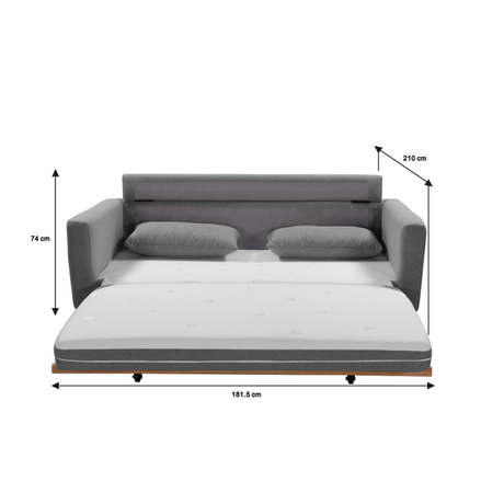 SHASA Grey Celadon 2 Seater Sofa Bed
