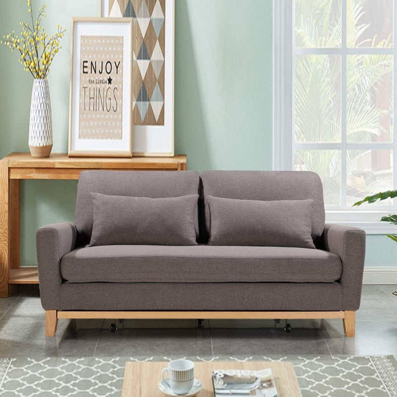 SHASA Grey Taupe 2 Seater Sofa Bed
