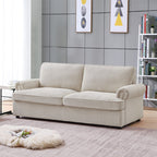 PHEBE Corduroy Cream 3 Seater Sofa Bed
