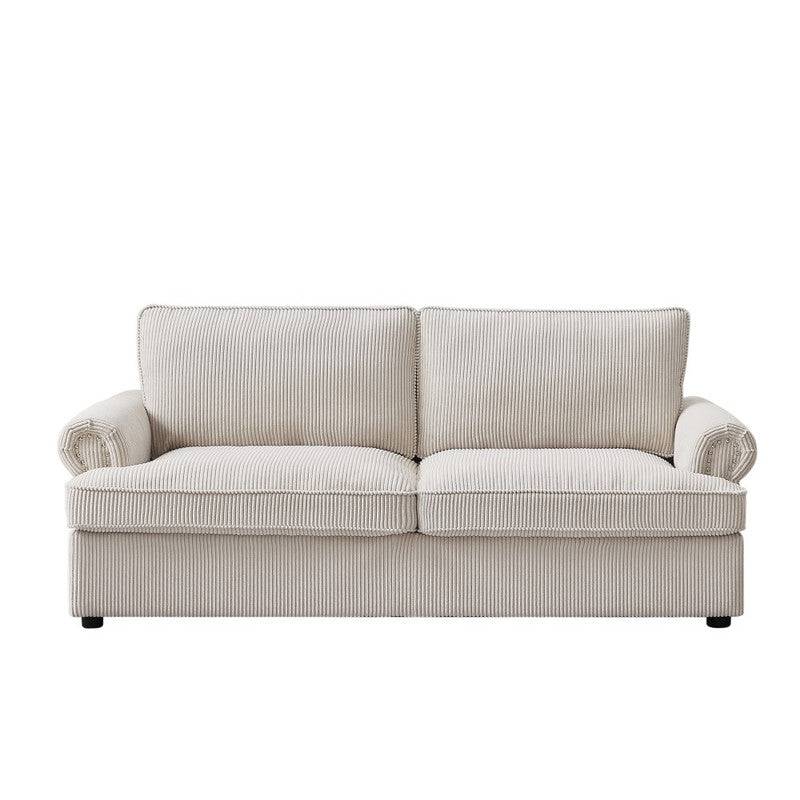 PHEBE Corduroy Cream 3 Seater Sofa Bed