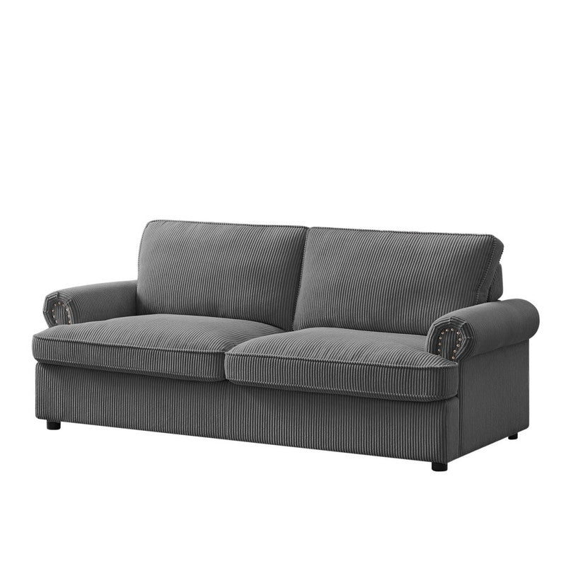PHEBE Corduroy Dark Grey 3 Seater Sofa Bed