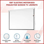 100" Motorized Projector Screen with Remote