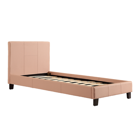 Single PU Leather Bed Frame Pink